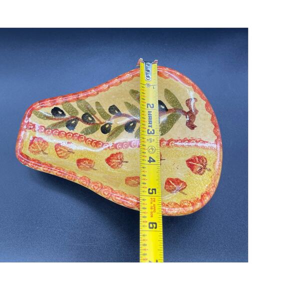 Vintage Italica ARS Pottery Spoon Rest Hand Painted Olives Made in Italy - Picture 8 of 8